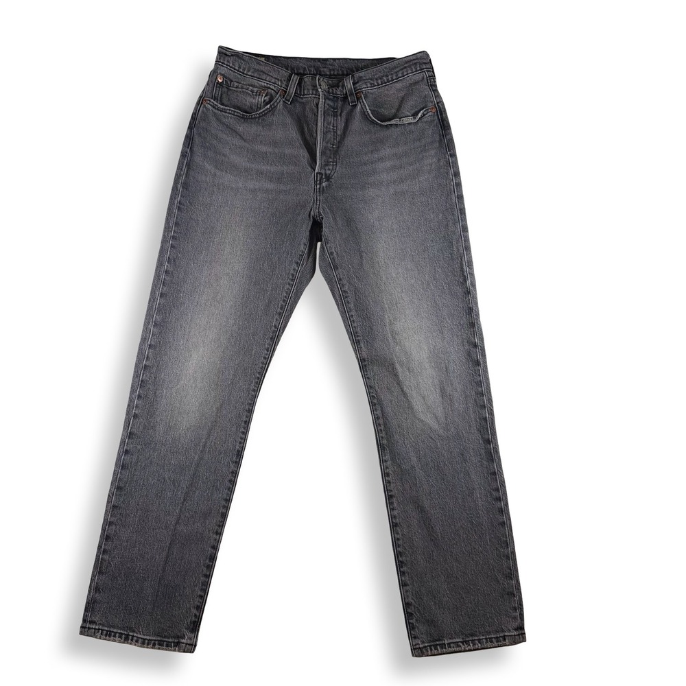 Levis 501 Original Fit Jeans Womens 30x30 Faded‎ Black Straight Leg Denim
